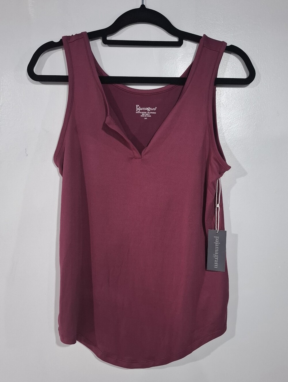 Pajamagram V-Neck Sleeveless Tank Top - Berry Plum Size S / M Soft Knik NWT